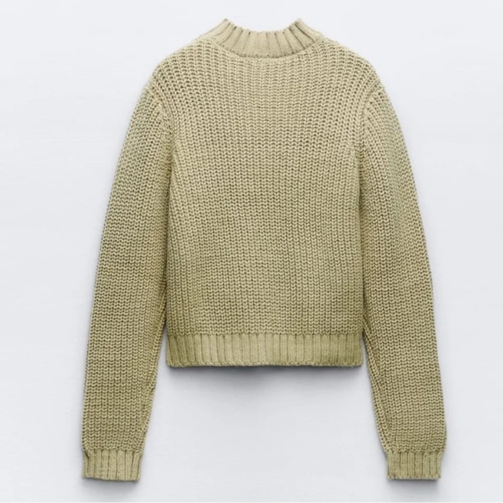 Zara Olive Green Crew Neck Sweater - Picture 3 of 13